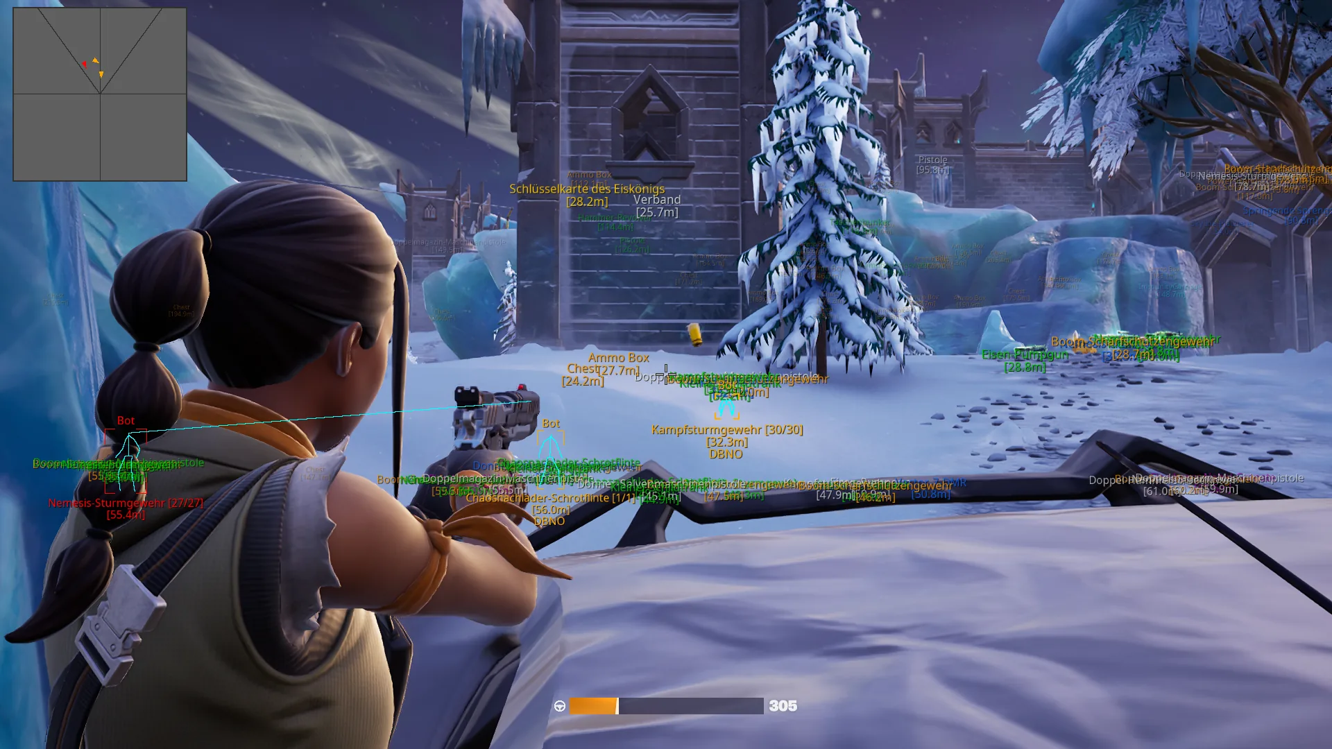 FN Vantage ESP overlay running in Fortnite